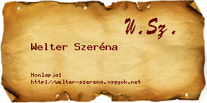 Welter Szeréna névjegykártya